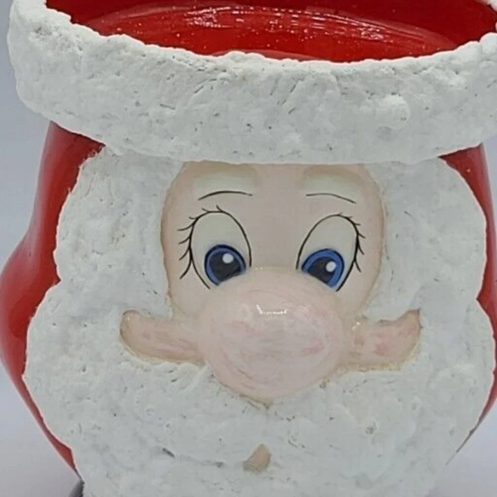 Ceramic Santa Pillar Candle Holder Christmas Figurine